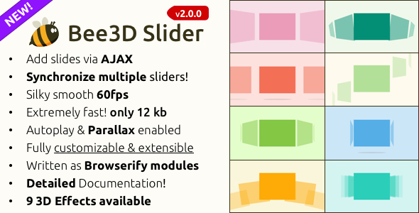 Bee3D Slider - Touch-Enabled Pure JS Plugin
