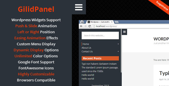 GilidPanel - WordPress Sliding Panel Sidebar