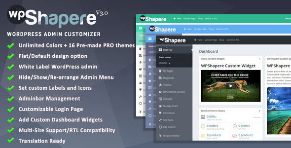 Wordpress Admin Theme - WPShapere v3.0