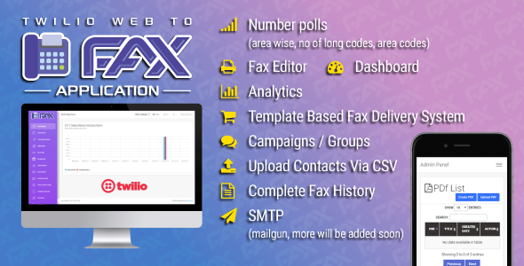 Twilio WEB To Fax Machine System Application PHP Script v1.1