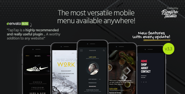 TapTap v3.3 - A Super Customizable WordPress Mobile Menu