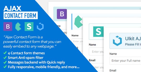 Ajax Contact Form with Bootstrap, Semantic UI, Bulma, & UIkit Forms v1.1