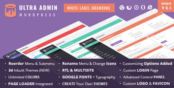 Ultra WordPress Admin Theme v6.1
