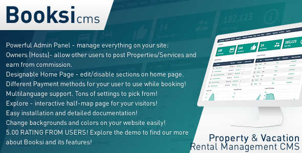 Booksi v1.3 - Property & Vacation Rental Management CMS