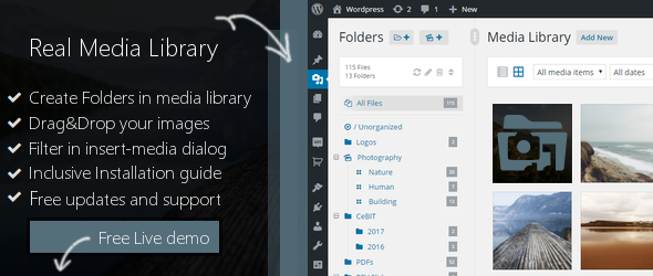 WP Real Media Library v2.2.2 - Media Categories / Folders