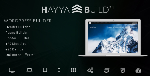 HayyaBuild v3.1 - WordPress Header, Footer and Page Builder