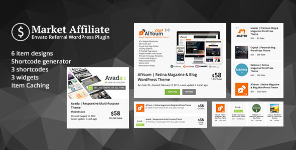 Market Affiliate v1.1 - Envato referral WordPress Plugin