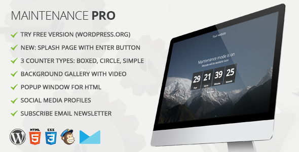 Maintenance PRO v3.4 - WordPress plugin