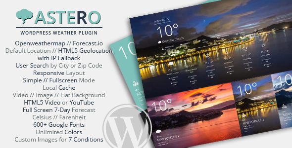 Astero WordPress Weather Plugin v1.3.3