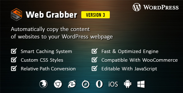 Web Grabber v3.0 - WordPress HTML Scraping Plugin