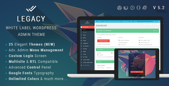 Legacy v5.2 - White label WordPress Admin Theme