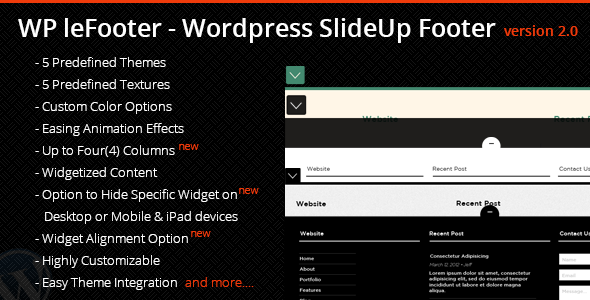 WP leFooter v2.1 - WordPress SlideUp Footer Plugin