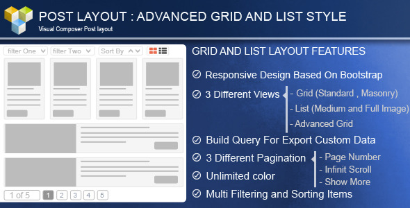 Advance Post Grid/List with custom filtering for Visual Composer v3.8