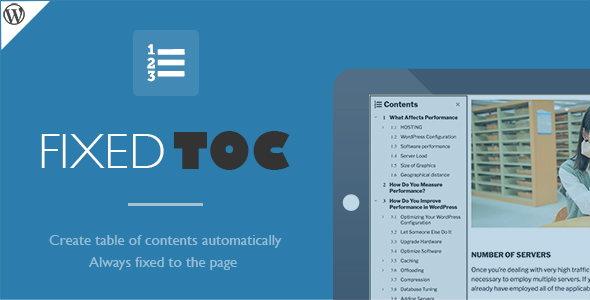 Fixed TOC v3.1.0 - table of contents for WordPress plugin