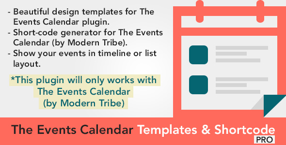 The Events Calendar Shortcode and Templates v1.2