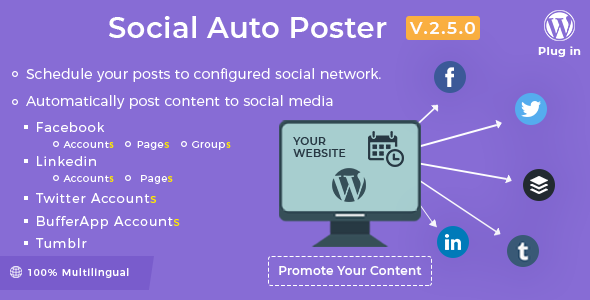 Social Auto Poster v2.5.0 - WordPress Plugin