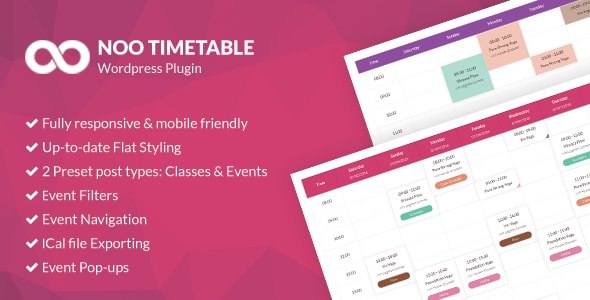 Noo Timetable v2.0.4.1 - Responsive Calendar & Auto Sync