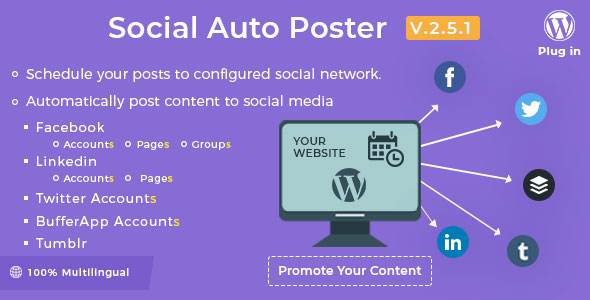 Social Auto Poster v2.5.1 - WordPress Plugin