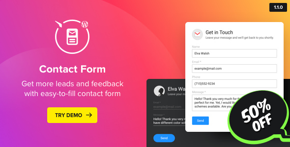 WP Contact Us Form v1.1.0 - WordPress Contact Form Plugin