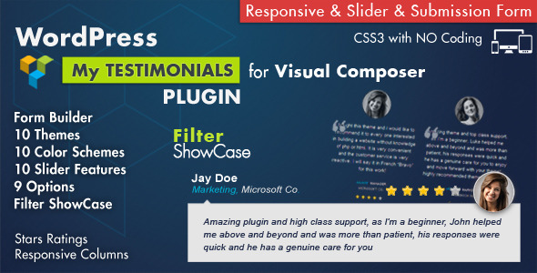 Testimonials Showcase v4.0 - for Visual Composer Plugin