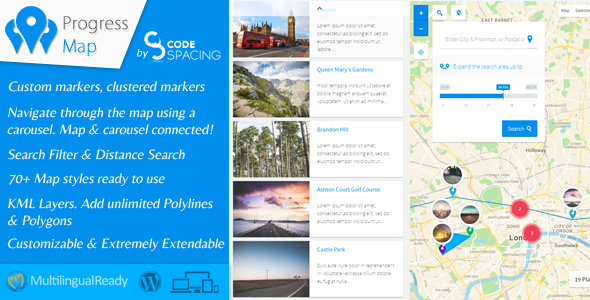 Progress Map WordPress Plugin v4.0