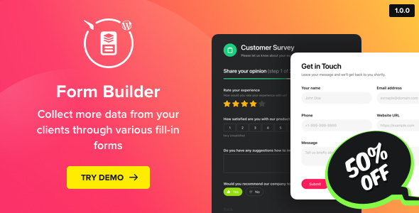 Form Builder v1.0.0 - WordPress Form plugin