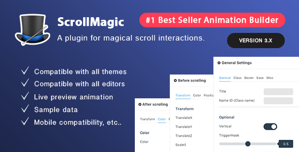 Scroll Magic v3.3.2.4 - Scrolling Animation Builder Plugin