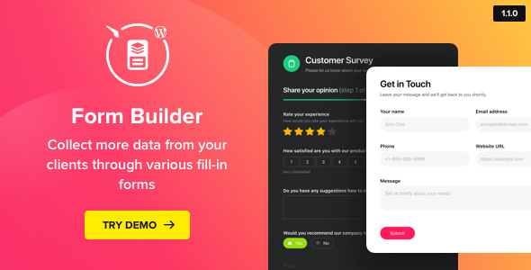 Form Builder v1.1.0 - WordPress Form plugin