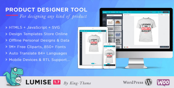 Lumise Product Designer v1.7.3 - WooCommerce WordPress