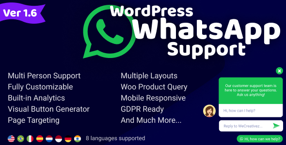 WordPress WhatsApp Support v1.6.5