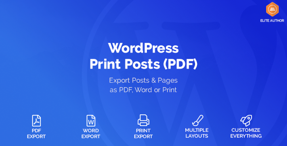 WordPress Print Posts & Pages (PDF) v1.1.6