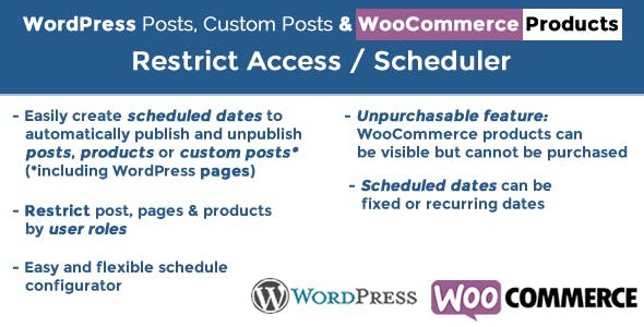 Post & Products Scheduler / Restrict Access v5.0