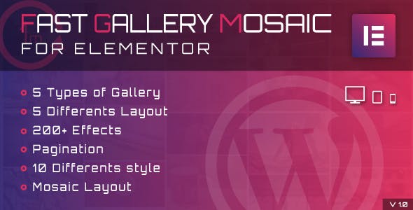 Fast Gallery Mosaic for Elementor v1.0 - WordPress Plugin