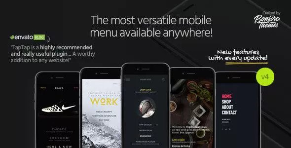 TapTap v4.2 - A Super Customizable WordPress Mobile Menu