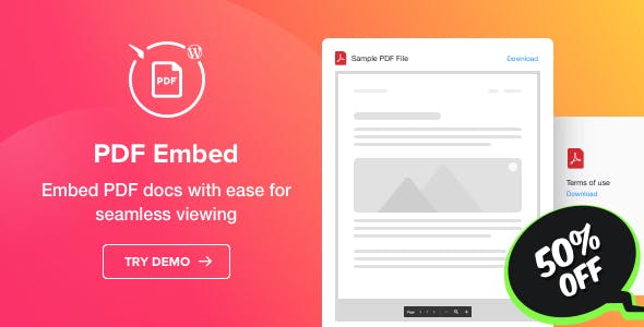 PDF Embed v1.0.0 - WordPress PDF Viewer plugin