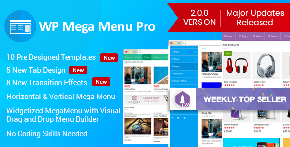 WP Mega Menu Pro v2.1.0 - Responsive Mega Menu Plugin