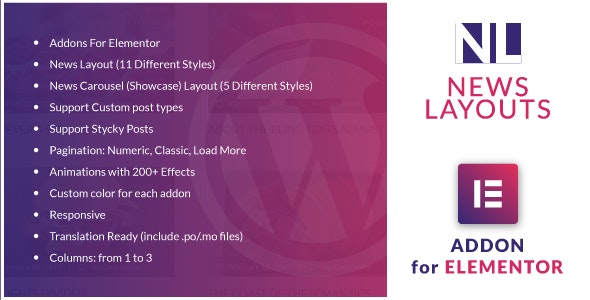 News Layouts for Elementor v1.0 - WordPress Plugin