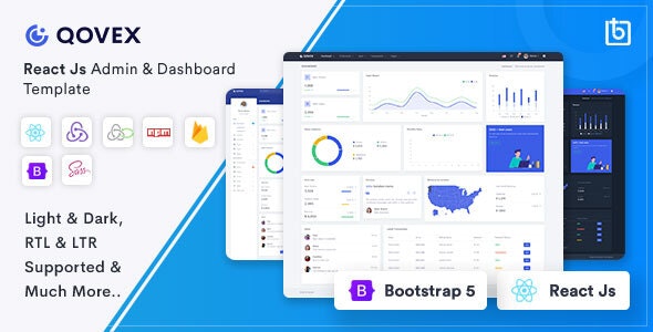 Qovex v1.0.0 - React Js Admin &amp; Dashboard Template