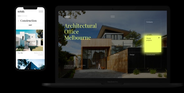 Solab v1.0 - Minimalistic Template for Architectural Agency